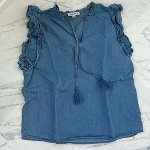 Nanette Lepore denim sleeveless top SZ M